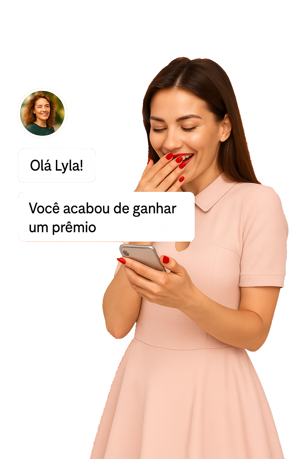 Pessoa usando o app com balões de recompensa
